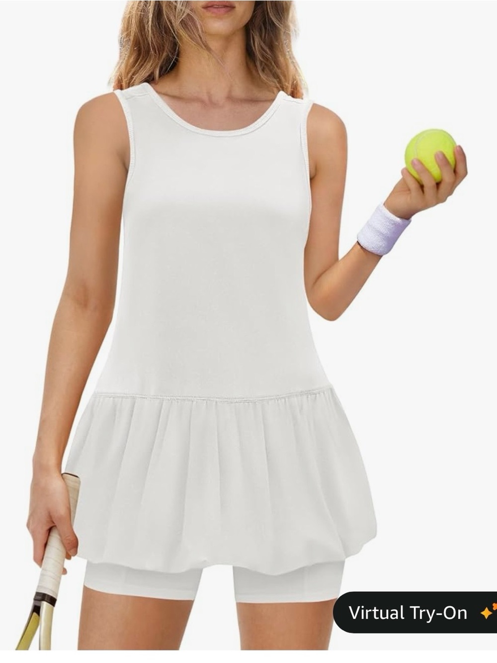 Bubble Tennis Dress with Shorts in white size Small NWT